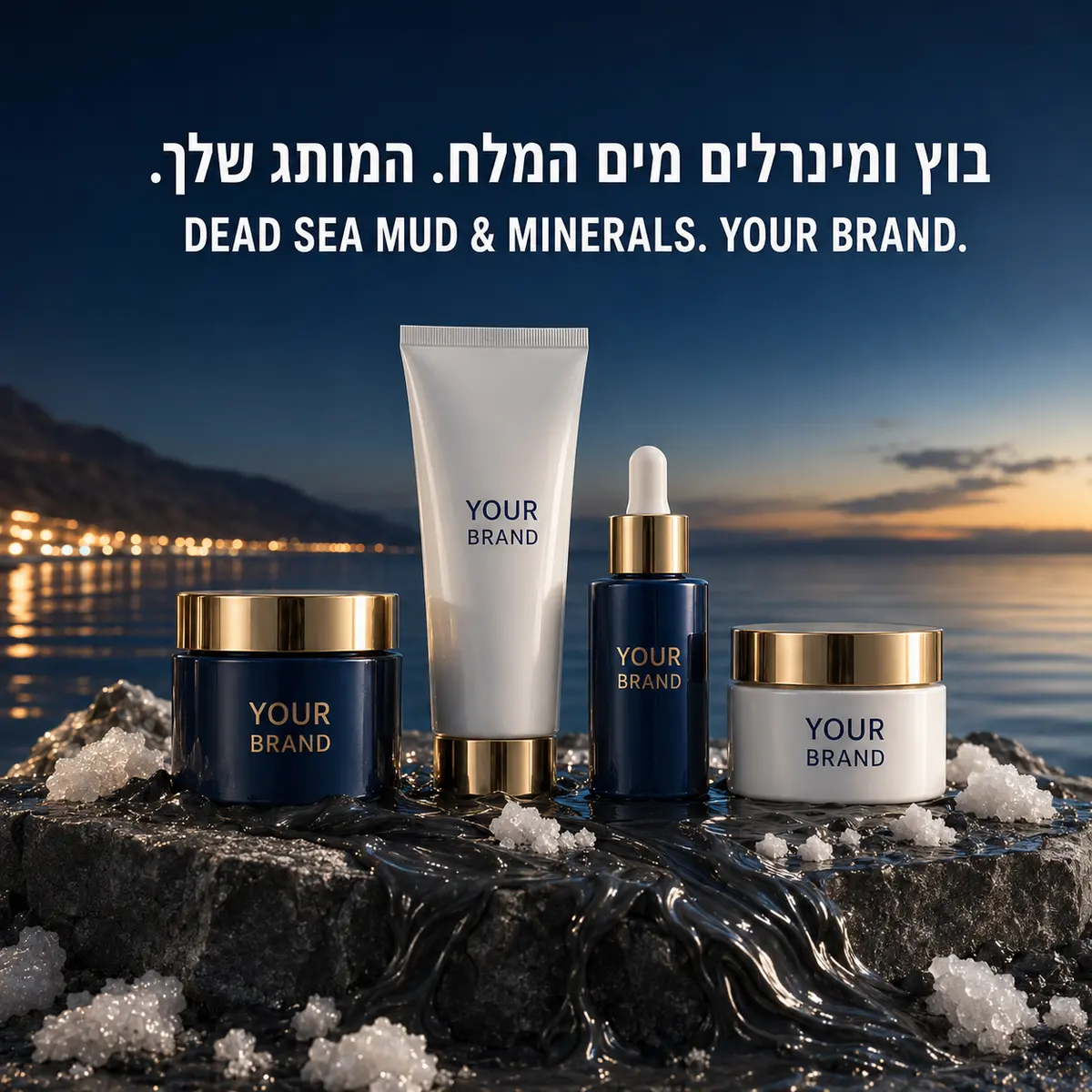 Dead Sea mud and mineral cosmetic product line under your own brand